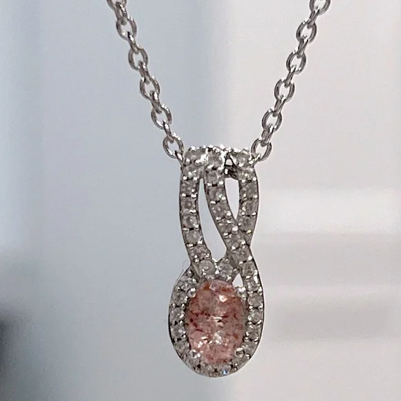 Cherry Tanzurine Zircon Sterling Silver Pendant Necklace - Picture 7 of 12
